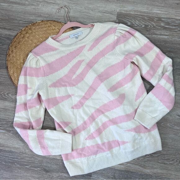 MILLY zebra intarsia sweater blush pink - Picture 2 of 7